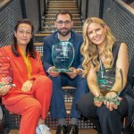 The TUS Business Start-up Awards 2024 shone a light on entrepreneurship in the region on Tuesday, March 26, celebrating the innovative spirit and achievements of entrepreneurs from the Enterprise Ireland New Frontiers Programme.  Pictured are Margaret Power of SiBark, Winner of the Innovation Award, Adem Ergen of One Bill Utilities, Winner of the Overall Business Award and Lindsay Moynagh of Wendor, Winner of the One to Watch Award. Picture: Cian Reinhardt/ilovelimerick