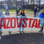 A ceremony marking the 2nd anniversary of Russia’s invasion of Ukraine was held at Arthur’s Quay Park Limerick. Picture: Richard Lynch/ilovelimerick