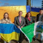 A ceremony marking the 2nd anniversary of Russia’s invasion of Ukraine was held at Arthur’s Quay Park Limerick. Picture: Richard Lynch/ilovelimerick