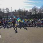 A ceremony marking the 2nd anniversary of Russia’s invasion of Ukraine was held at Arthur’s Quay Park Limerick. Picture: Richard Lynch/ilovelimerick
