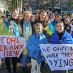 A ceremony marking the 2nd anniversary of Russia’s invasion of Ukraine was held at Arthur’s Quay Park Limerick. Picture: Richard Lynch/ilovelimerick