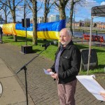 A ceremony marking the 2nd anniversary of Russia’s invasion of Ukraine was held at Arthur’s Quay Park Limerick. Picture: Richard Lynch/ilovelimerick