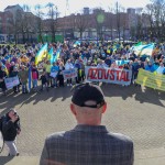 A ceremony marking the 2nd anniversary of Russia’s invasion of Ukraine was held at Arthur’s Quay Park Limerick. Picture: Richard Lynch/ilovelimerick