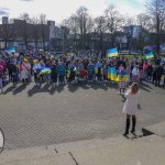 A ceremony marking the 2nd anniversary of Russia’s invasion of Ukraine was held at Arthur’s Quay Park Limerick. Picture: Richard Lynch/ilovelimerick