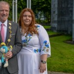 A ceremonial flag raising event to mark Ukrainian Independence Day took place at Limerick Council, offices Merchants Quay on Thursday, August, 24,  2023. Picture: 
Olena Oleksienko/ilovelimerick