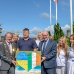 A ceremonial flag raising event to mark Ukrainian Independence Day took place at Limerick Council, offices Merchants Quay on Thursday, August, 24,  2023. Picture: 
Olena Oleksienko/ilovelimerick