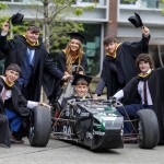 REPRO FREE
250826
Members of the UL Formula Student team: Daire Murphy from Knocknagoshel, Co. Kerry, Eoin Byrne from Killenaule, Co. Tipperary, Ciarán Ryan from Croghan, Co. Roscommon, JJ Harrington from Mungret, Co. Limerick,  Jack Haverty from Newmarket on Fergus, Co. Clare and Ciara Stratford from Lemybrien, Co. Waterford pictured on their graduation day at University of Limerick. 

The UL Formula Student team designed and manufactured an open-wheel formula racing car for their entry to the prestigious Formula Student UK competition held at Silverstone racetrack this summer. The car features a 600cc motorbike engine, custom steel chassis, suspension and drivetrain systems as well as carbon fibre bodywork. The team competed with universities from around the world on a range of design, cost and business plan events, achieving the highest rank among teams in the Midwest region of Ireland.

They joined more than 3,000 fellow students graduating this week as part of UL's autumn conferring ceremonies.
