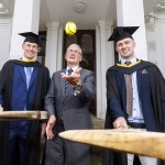 REPRO FREE
250826
A proud Galway connection at UL
Two of Galway’s senior hurling tribesmen, brothers Cianan and Darach Fahy, received congratulations on their graduation day from fellow Galway man UL President Professor Shane Kilcommins. The brothers both graduated from University of Limerick with a Professional Master of Education Degree, having balanced their studies at UL with the demands of inter-county hurling. They joined more than 3,000 students graduating this week as part of UL's autumn conferring ceremonies. Pic Arthur Ellis