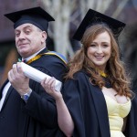 REPRO FREE
A total of 2,038 students, including 78 PhDs, will graduate from University of
Limerick this week as part of the Winter Conferring Ceremonies.
Students from the faculties of Arts, Humanities and Social Sciences, Kemmy
Business School, Science and Engineering, and Education and Health Sciences,
along with a cohort of more than 50 Garda College graduates will be conferred
across three days.
Pictured are father and daughter graduates Aislinn ( Nursing)and PJ Delaney ( Creative Writing), Roscrea Co Tipperary,  . Pic Arthur Ellis