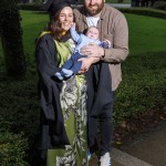 REPRO FREE
A total of 2,038 students, including 78 PhDs, will graduate from University of
Limerick this week as part of the Winter Conferring Ceremonies.
Students from the faculties of Arts, Humanities and Social Sciences, Kemmy
Business School, Science and Engineering, and Education and Health Sciences,
along with a cohort of more than 50 Garda College graduates will be conferred
across three days.
Pictured is MA in Guidance Counselling and Lifespan Development graduate Rebecca Mackey with her husband Fergal and 3 month old son Seb from Kinsale Co Cork . Pic Arthur Ellis