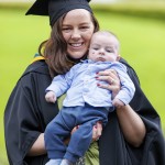 REPRO FREE
A total of 2,038 students, including 78 PhDs, will graduate from University of
Limerick this week as part of the Winter Conferring Ceremonies.
Students from the faculties of Arts, Humanities and Social Sciences, Kemmy
Business School, Science and Engineering, and Education and Health Sciences,
along with a cohort of more than 50 Garda College graduates will be conferred
across three days.
Pictured is Guidance Counselling and Lifespan Development graduate Rebecca Mackey with her 3 month old son Seb from Kinsale Co Cork . Pic Arthur Ellis