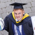 REPRO FREE
270825
Munster Rugby out-half Tony Butler, a UL Sports Scholar, graduated from University of Limerick today with a BSc in Construction Management and Engineering. During his time at UL, Tony signed a full professional contract with Munster Rugby and gave back to the university by coaching UL’s men’s rugby team. Tony joined one of over 3,600 students being conferred as part of the university’s Autumn ceremonies this week.Pic Arthur Ellis