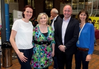 19/07/2015     REPRO FREE
The 36th World Medical and Health Games was officially opened by Minister Jan O’Sullivan at the University of Limerick on Sunday 19th July. The Games welcome over 1,000 athletes from more than 20 countries to compete across 25 different sports from golf and cycling to chess, fencing triathlon and football. This annual event brings medics from a range of medical professions, consultants, GP’s, nurses, paramedics who compete in a spirit of friendship in their chosen sport.
Pictured are Sharon McMeel, UL Project Manager, Karen Brosnahan, Shannon Region Conference and Sports Bureau, Adam Skerritt, Shannon Region Conference and Sports Bureau, and Fanny Lagarrigue, CSO.
Picture credit: Diarmuid Greene/Fusionshooters