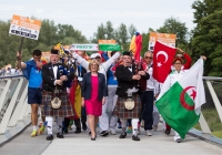 19/07/2015     
The 36th World Medical and Health Games was officially opened by Minister Jan OâSullivan at the University of Limerick on Sunday 19th July. The Games welcome over 1,000 athletes from more than 20 countries to compete across 25 different sports from golf and cycling to chess, fencing triathlon and football. This annual event brings medics from a range of medical professions, consultants, GPâs, nurses, paramedics who compete in a spirit of friendship in their chosen sport. 

Minister for Education and Skills, Jan O'Sullivan joined the opening ceremony as it made its way across the Living Bridge. Picture credit: Alan Place/Fusionshooters