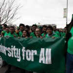 University of Limerick illustrated the cultural diversity of its student community by taking part in this year’s St Patrick’s Day Parade 2025. Picture: Cian Reinhardt