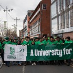 University of Limerick illustrated the cultural diversity of its student community by taking part in this year’s St Patrick’s Day Parade 2025. Picture: Cian Reinhardt