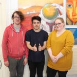 Pictured at the VTOS Limerick 2019 Art, Craft & Design Open Day in the Further Education & Training Centre are students Dylan Morrow, College Court, PJ Enright, Carew Park, and Emma Lynch, Shannon. Picture: Conor Owens/ilovelimerick.