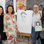 Pictured at the VTOS 2019 open day are Jayne Foley, art teacher, style queen Celia Holman Lee, Abed Hindawi from Limerick's Milk Market and Bernadette Ryan from Pallasgreen. Picture: Conor Owens/ilovelimerick.