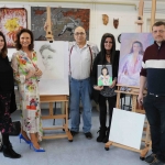 Pictured at the VTOS 2019 open day are Jayne Foley, art teacher, style queen Celia Holman Lee, Abed Hindawi from Limerick's Milk Market, Bernadette Ryan from Pallasgreen, and Alexandr Limanovich from Castletroy. Picture: Conor Owens/ilovelimerick.