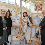Pictured at the VTOS 2019 open day are Trina Lynch, Further Education Training Manager, Jayne Foley, art teacher, style queen Celia Holman Lee, and Paul Patton, Director of FEAT. Picture: Conor Owens/ilovelimerick.