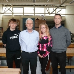 Pictured at the VTOS 2019 open day are Jeffrey Dore from Curragh, Pat McInerney, Guidance counsillor, Shyree Bouy from Ballynanty, and Chris Doyle, Woodwork teacher. Picture: Conor Owens/ilovelimerick.