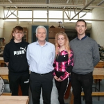 Pictured at the VTOS 2019 open day are Jeffrey Dore, Curragh, Pat McInerney, VTOS guidance councillor, Shyree Bouy, Ballynanty, and Chris Doyle, Woodwork teacher. Picture: Conor Owens/ilovelimerick.