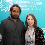 Pictured at the VTOS 2019 open day are Viro Xulue from Castletroy and Christine Furlong, English teacher at VTOS. Picture: Conor Owens/ilovelimerick.