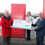 With Compliments.    Michael Collins, Mayor of the City and County of Limerick along with Clare Ellis, Corporate Brand and Communication Senior Manager Cook Medical EMEA presents a cheque for €600 to 
Phil Marshall, Childrens Grief Centre.   Photograph Liam Burke/Press 22