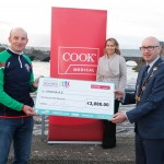 With Compliments.    Michael Collins, Mayor of the City and County of Limerick along with Clare Ellis, Corporate Brand and Communication Senior Manager Cook Medical EMEA presents a cheque for €3,000 to 
Mark Whelen, Limerick AC.   Photograph Liam Burke/Press 22