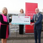 With Compliments.    Michael Collins, Mayor of the City and County of Limerick along with Clare Ellis, Corporate Brand and Communication Senior Manager Cook Medical EMEA with a cheque for €6,156 which was presented to Juliette O’Connell from Breast Cancer Ireland.   Photograph Liam Burke/Press 22